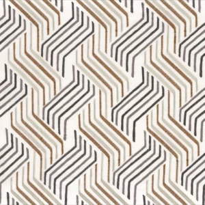black-grey retro embroideried fabric from Camengo
