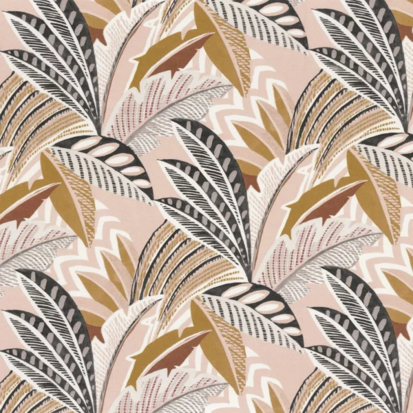 Cordillere Des Andes Fabric - Nude by pink botanical printed fabric from Camengo