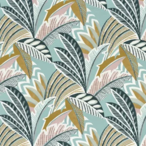 blue botanical printed fabric from Camengo