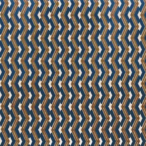 blue striped velvet-chenille fabric from Camengo