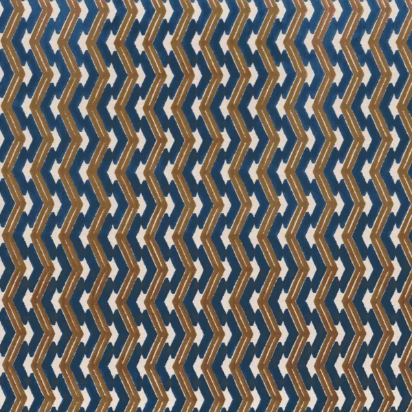 blue striped velvet-chenille fabric from Camengo