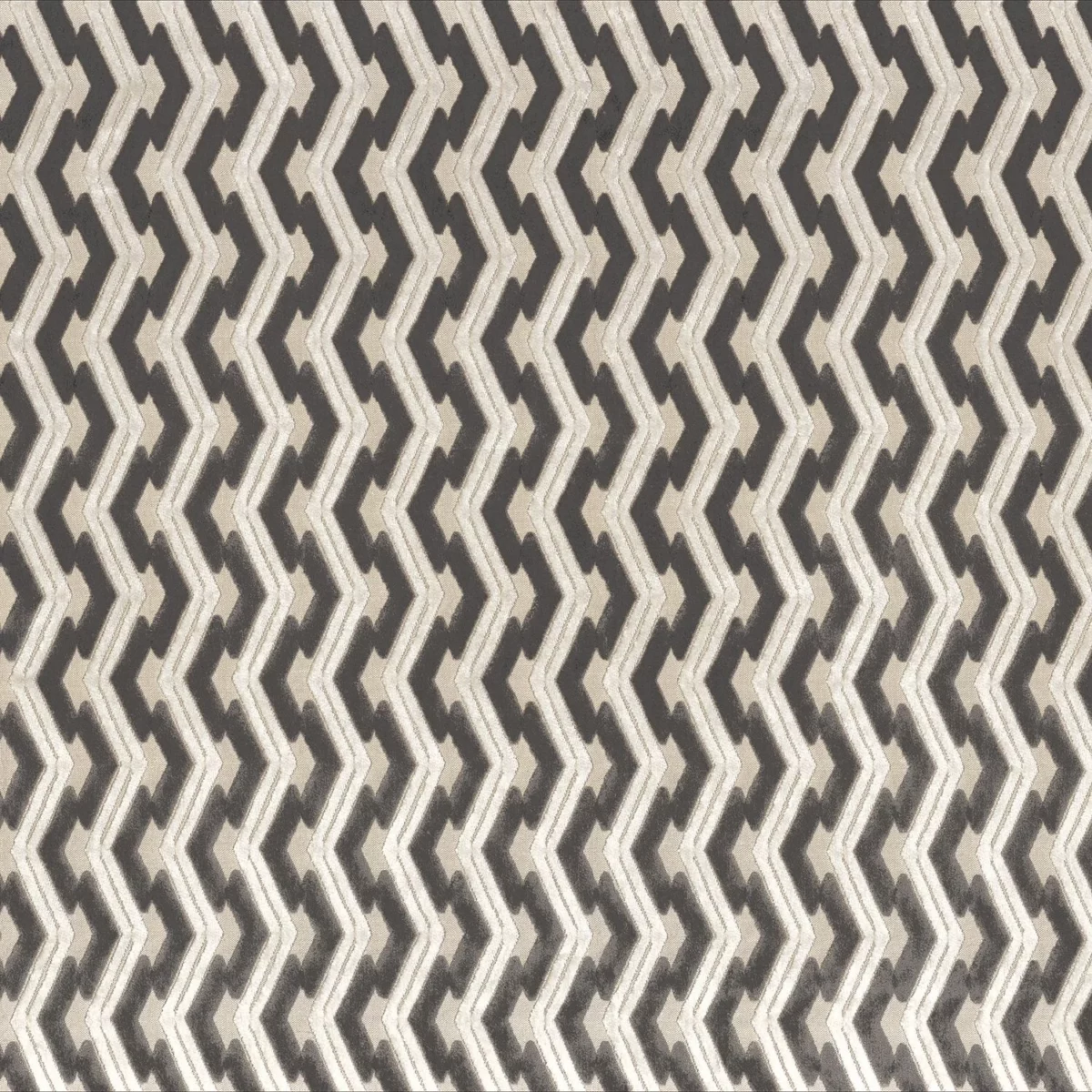 Incas Velvet Fabric - Anthracite by black-grey striped velvet-chenille fabric from Camengo