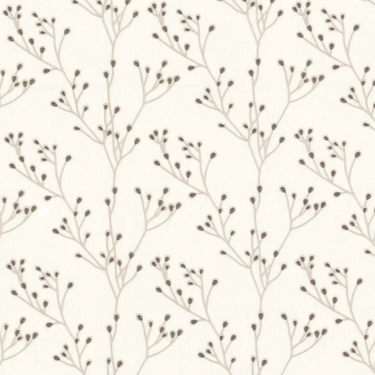 neutral botanical embroideried fabric from Camengo