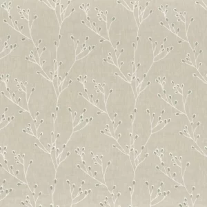 neutral botanical embroideried fabric from Camengo