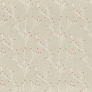 neutral botanical embroideried fabric from Camengo