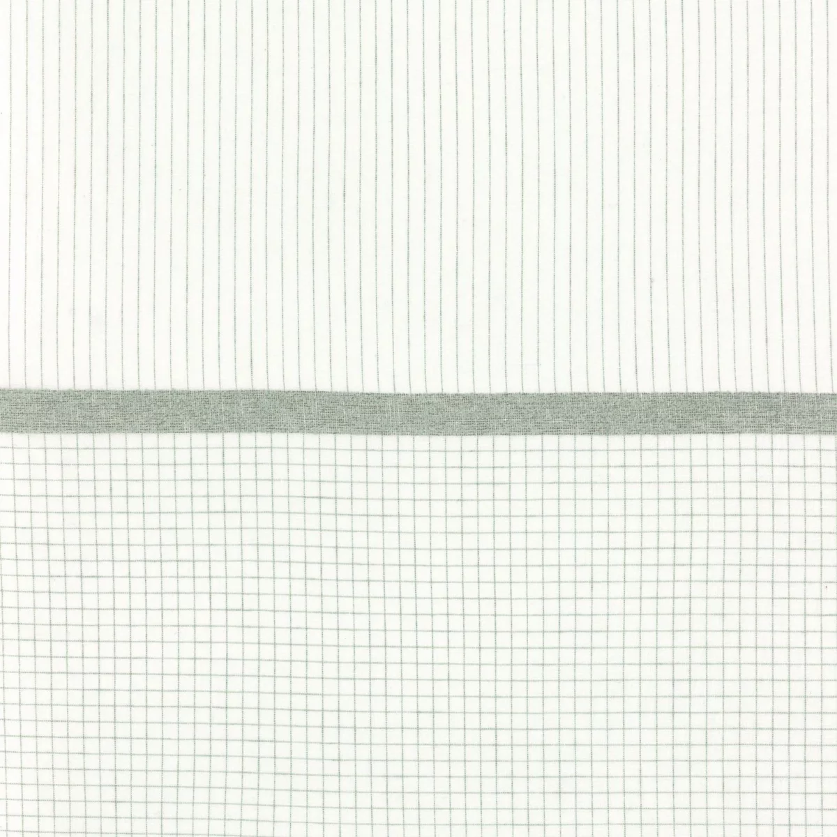 Mai Fabric - Brume by green striped voile-sheer fabric from Camengo