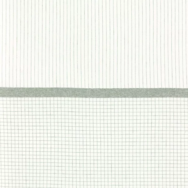 Mai Fabric - Brume by green striped voile-sheer fabric from Camengo