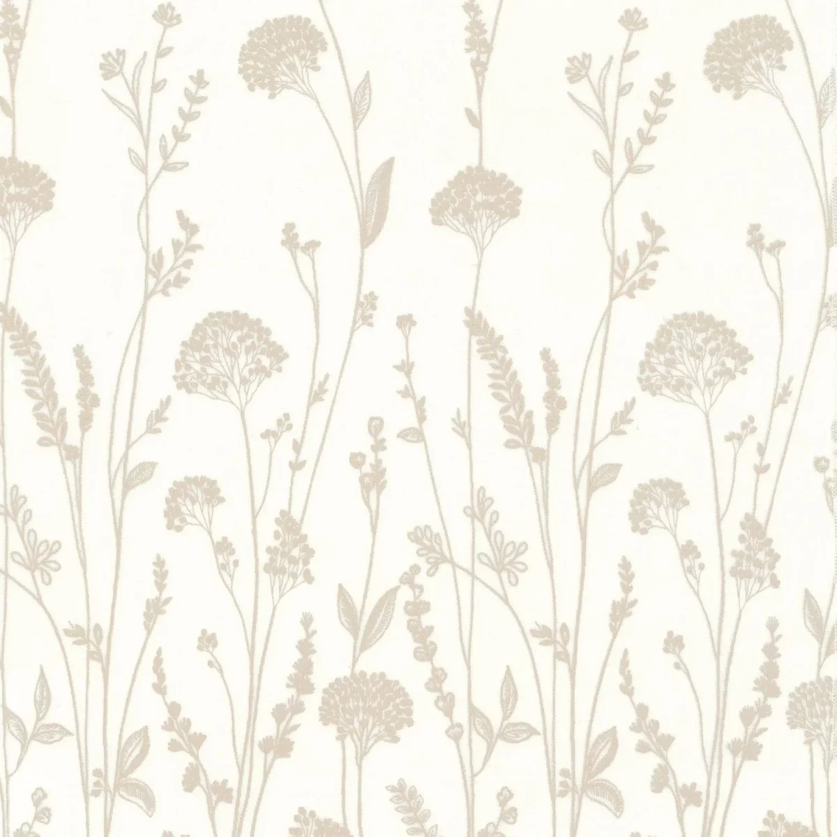 Auxine Fabric - Lin by neutral botanical embroideried fabric from Camengo
