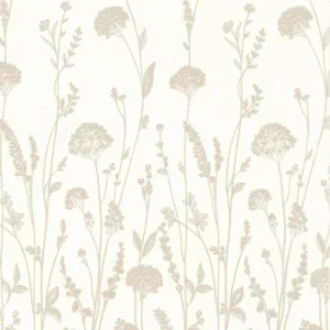 neutral botanical embroideried fabric from Camengo