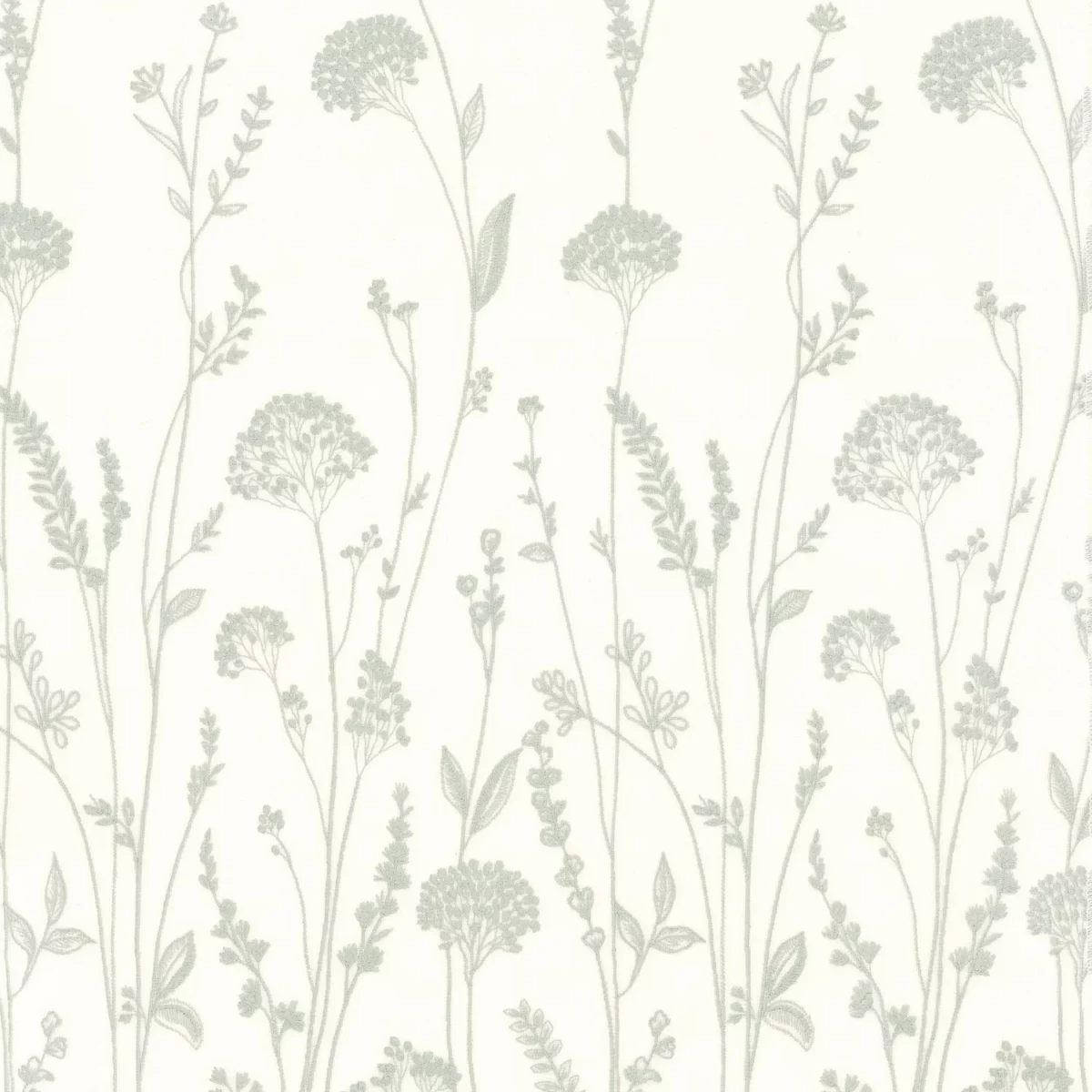 Auxine Fabric - Brume by green botanical embroideried fabric from Camengo