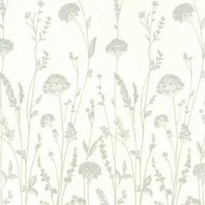 green botanical embroideried fabric from Camengo