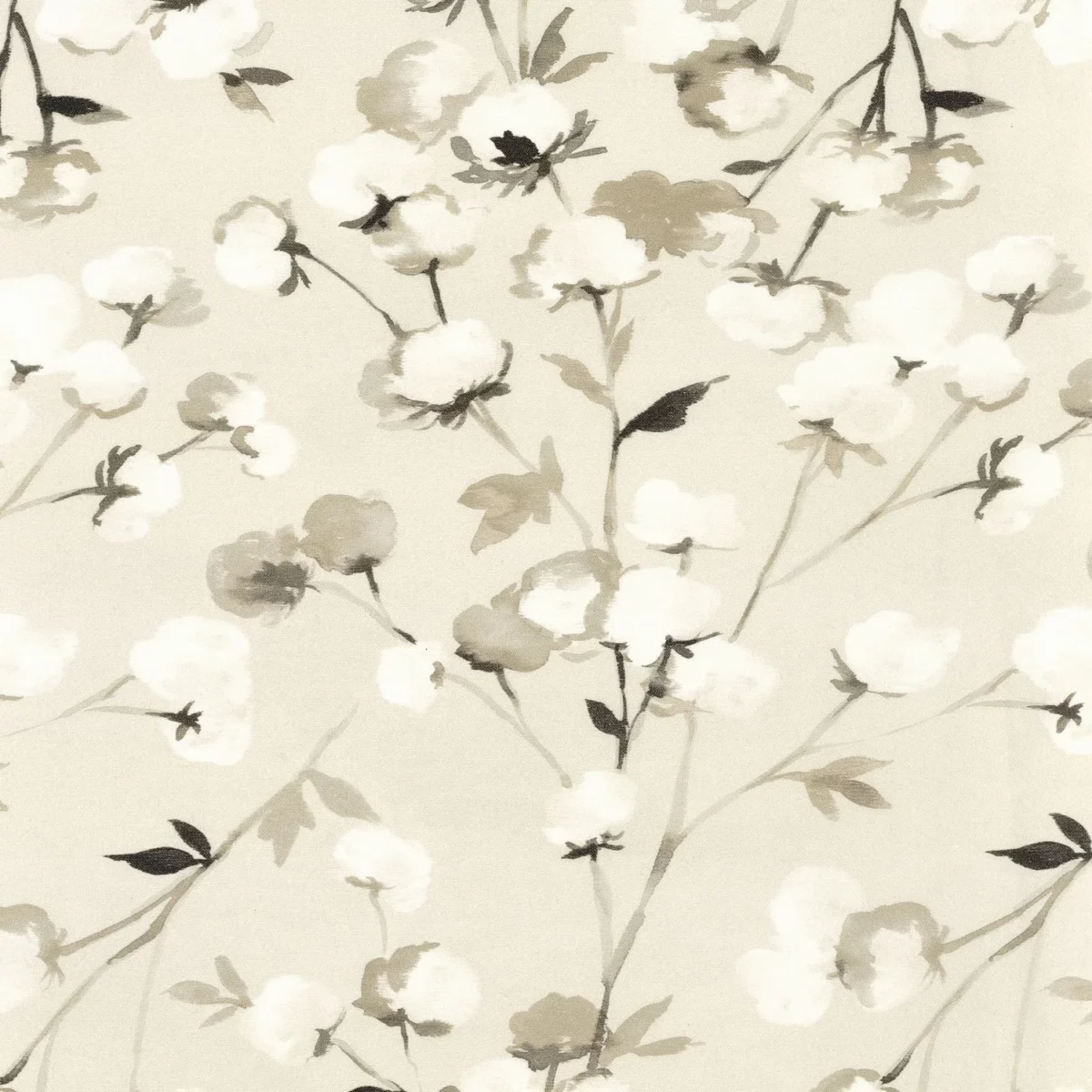 neutral botanical cotton fabric from Camengo