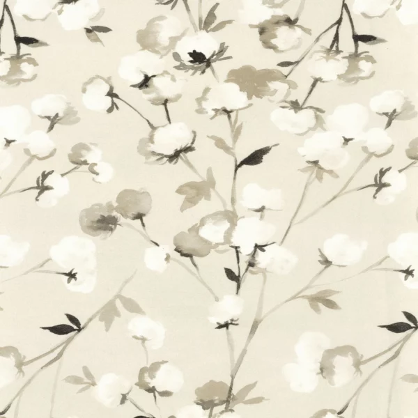 neutral botanical cotton fabric from Camengo