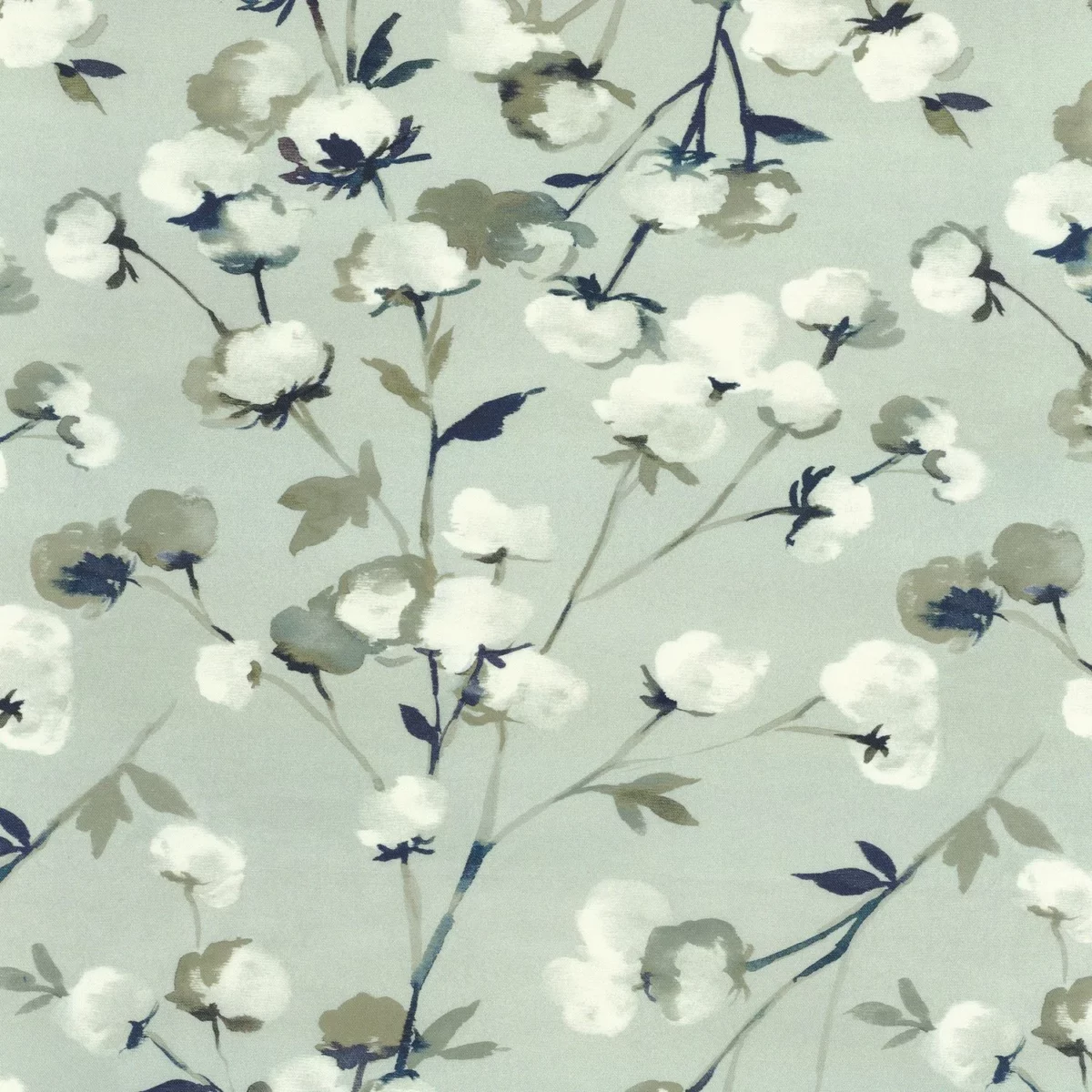 green botanical cotton fabric from Camengo