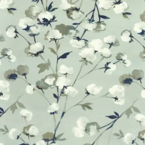 green botanical cotton fabric from Camengo