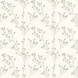 green botanical embroideried fabric from Camengo