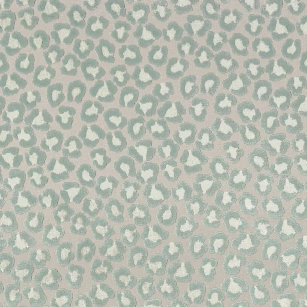 Felin Fabric - Celadon by blue spotted jacquard fabric from Camengo