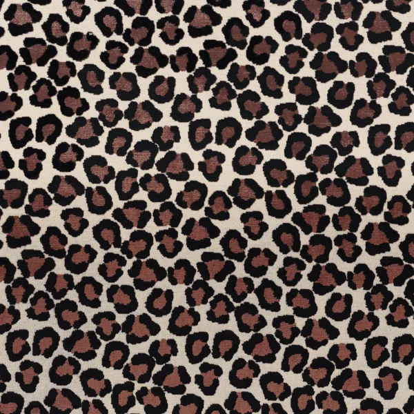 Felin Fabric - Terre De Sienne by brown spotted jacquard fabric from Camengo
