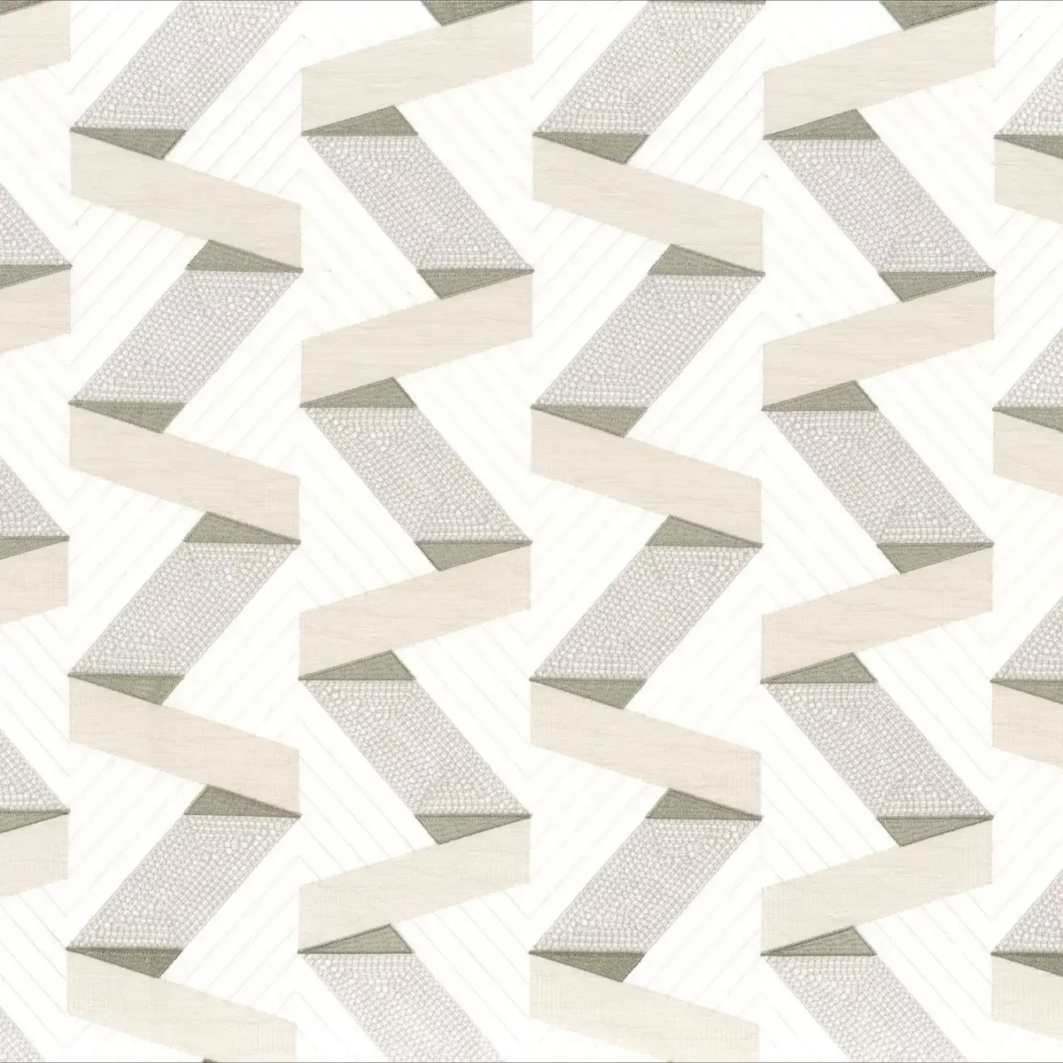 Bilbao Fabric - Beige by neutral retro embroideried fabric from Camengo