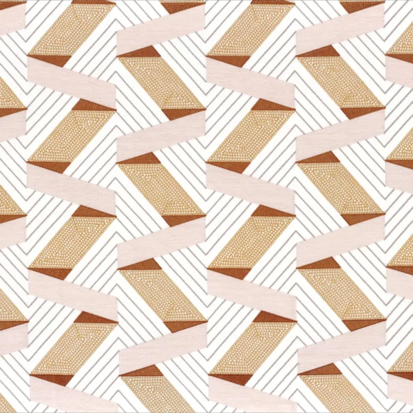 orange retro embroideried fabric from Camengo