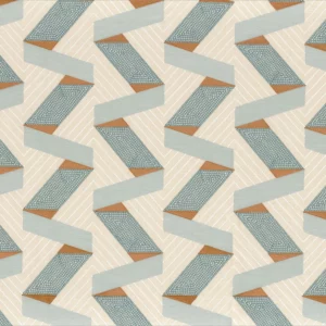 blue retro embroideried fabric from Camengo