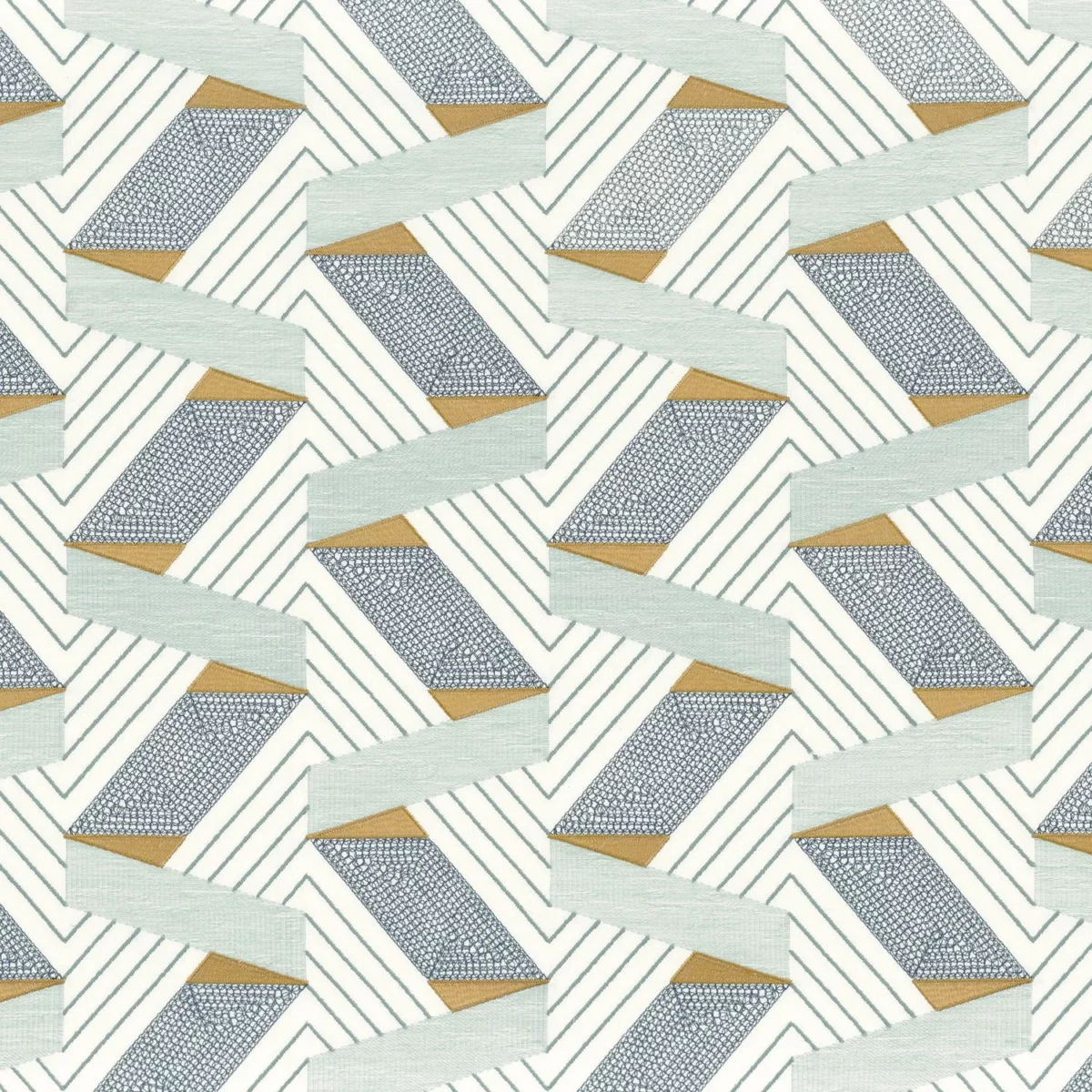 Bilbao Fabric - Navy by blue retro embroideried fabric from Camengo