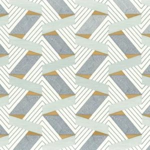 blue retro embroideried fabric from Camengo