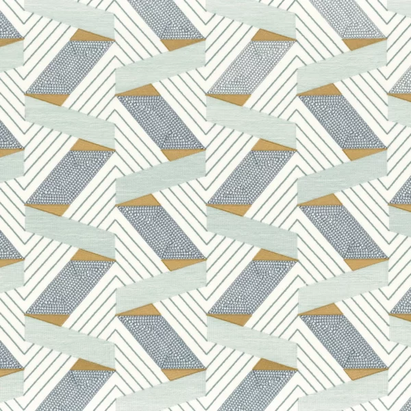 Bilbao Fabric - Navy by blue retro embroideried fabric from Camengo