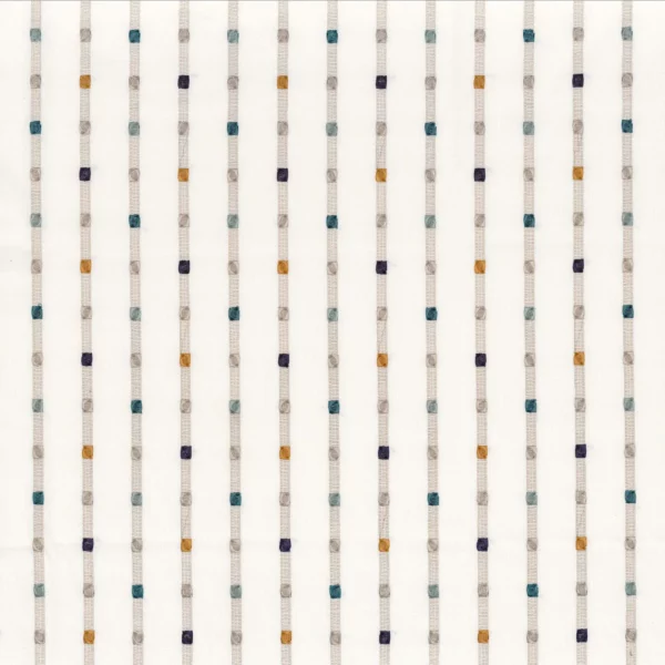 multicolour striped embroideried fabric from Camengo