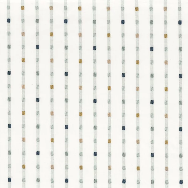 blue striped embroideried fabric from Camengo