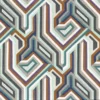 blue contemporary printed fabric from Camengo