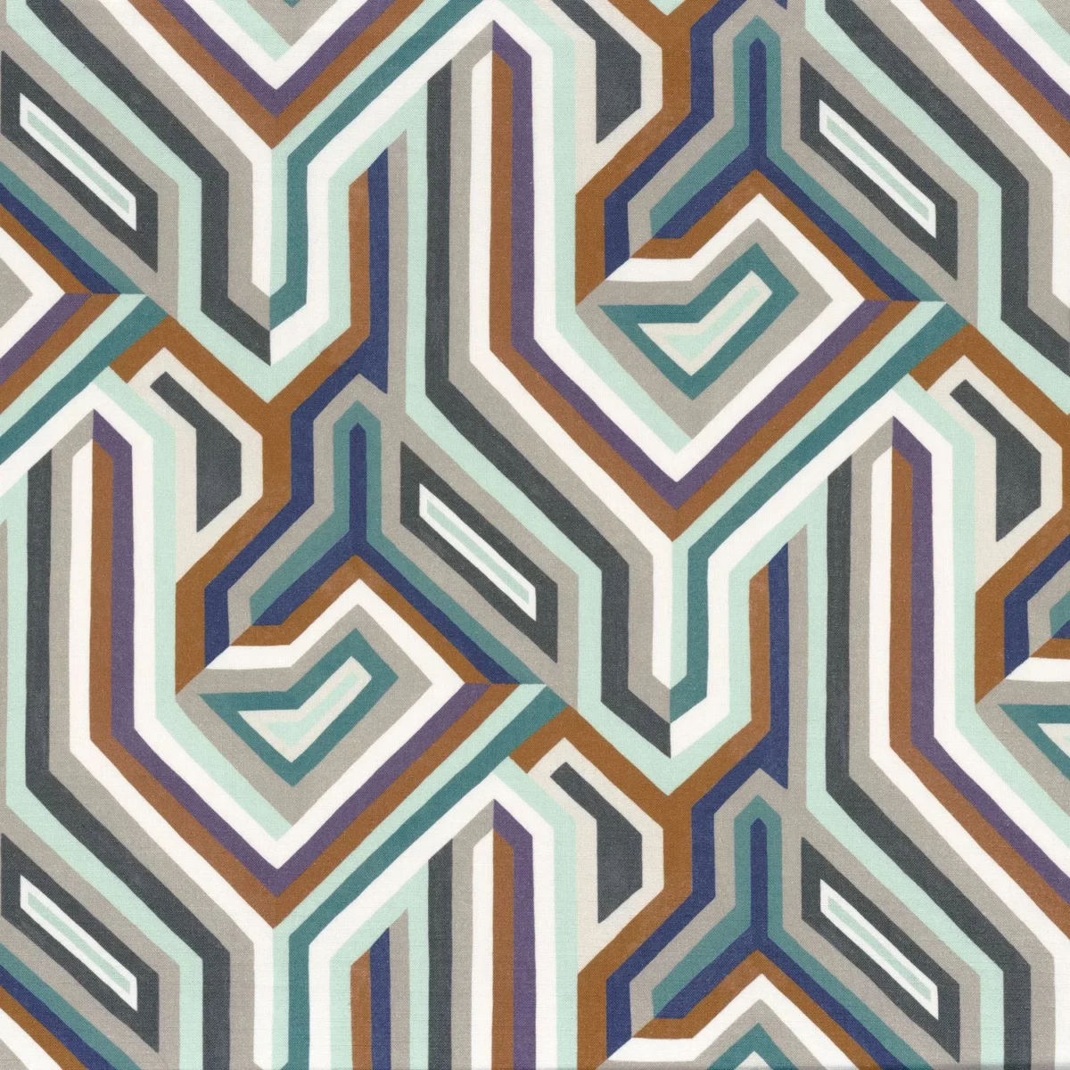 Gugg Fabric - Emeraude by blue contemporary printed fabric from Camengo