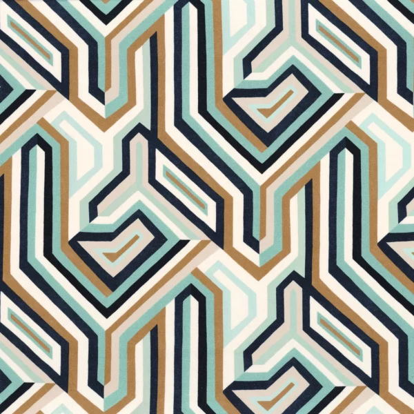 green contemporary printed fabric from Camengo