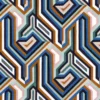 blue contemporary printed fabric from Camengo