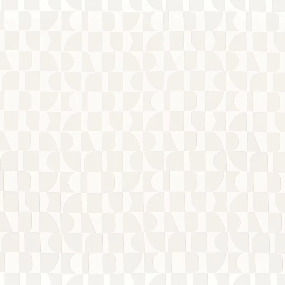 white geometric voile-sheer fabric from Camengo