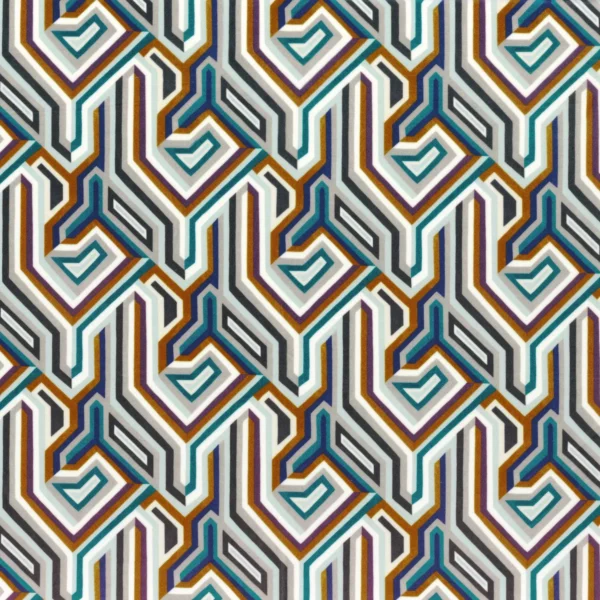 Gugg Velvet Fabric - Emeraude by blue contemporary velvet-chenille fabric from Camengo