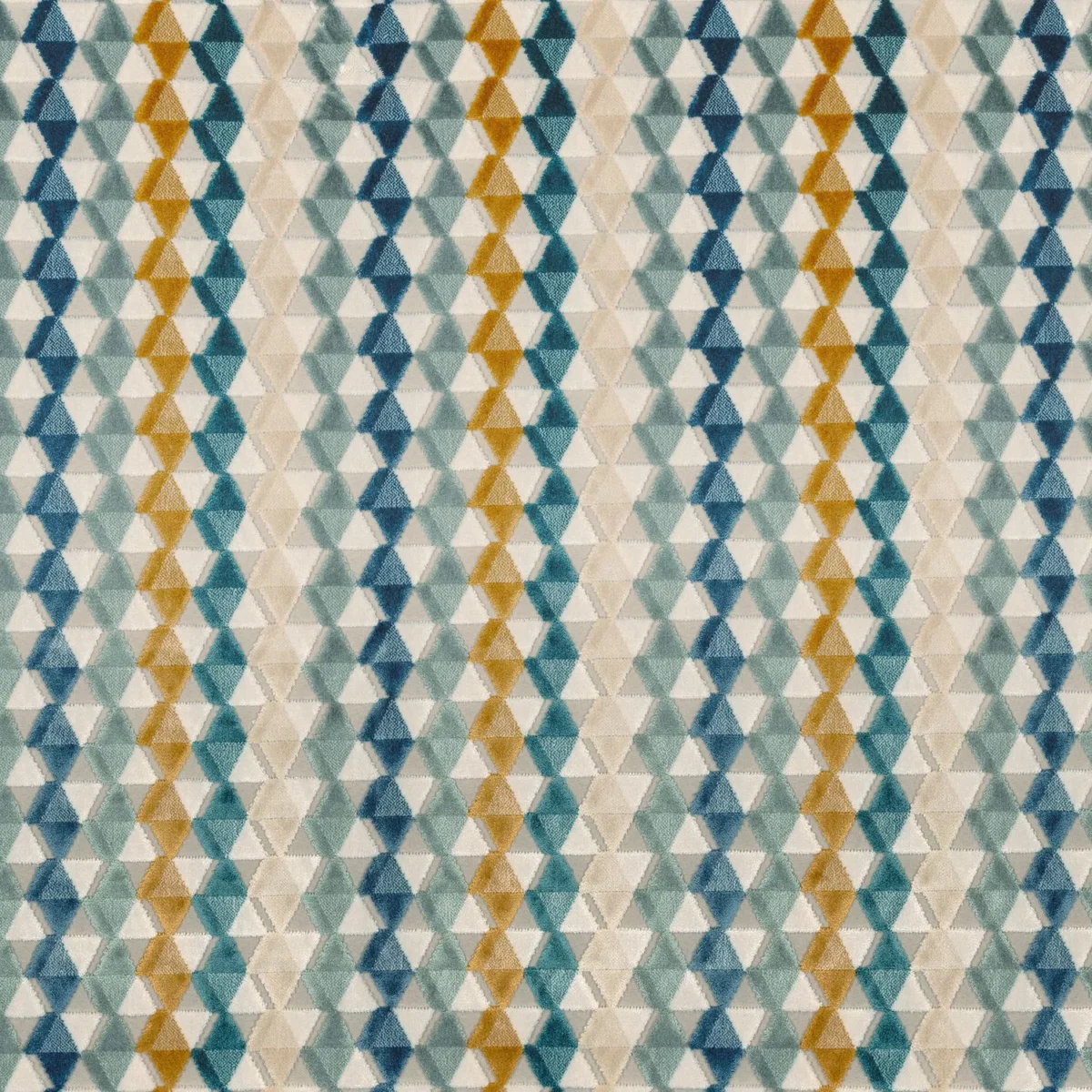 Arenal Fabric - Celadon by blue striped velvet-chenille fabric from Camengo