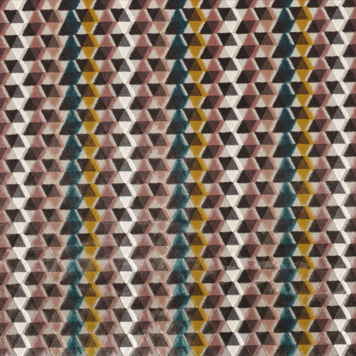 Arenal Fabric - Blush by brown striped velvet-chenille fabric from Camengo