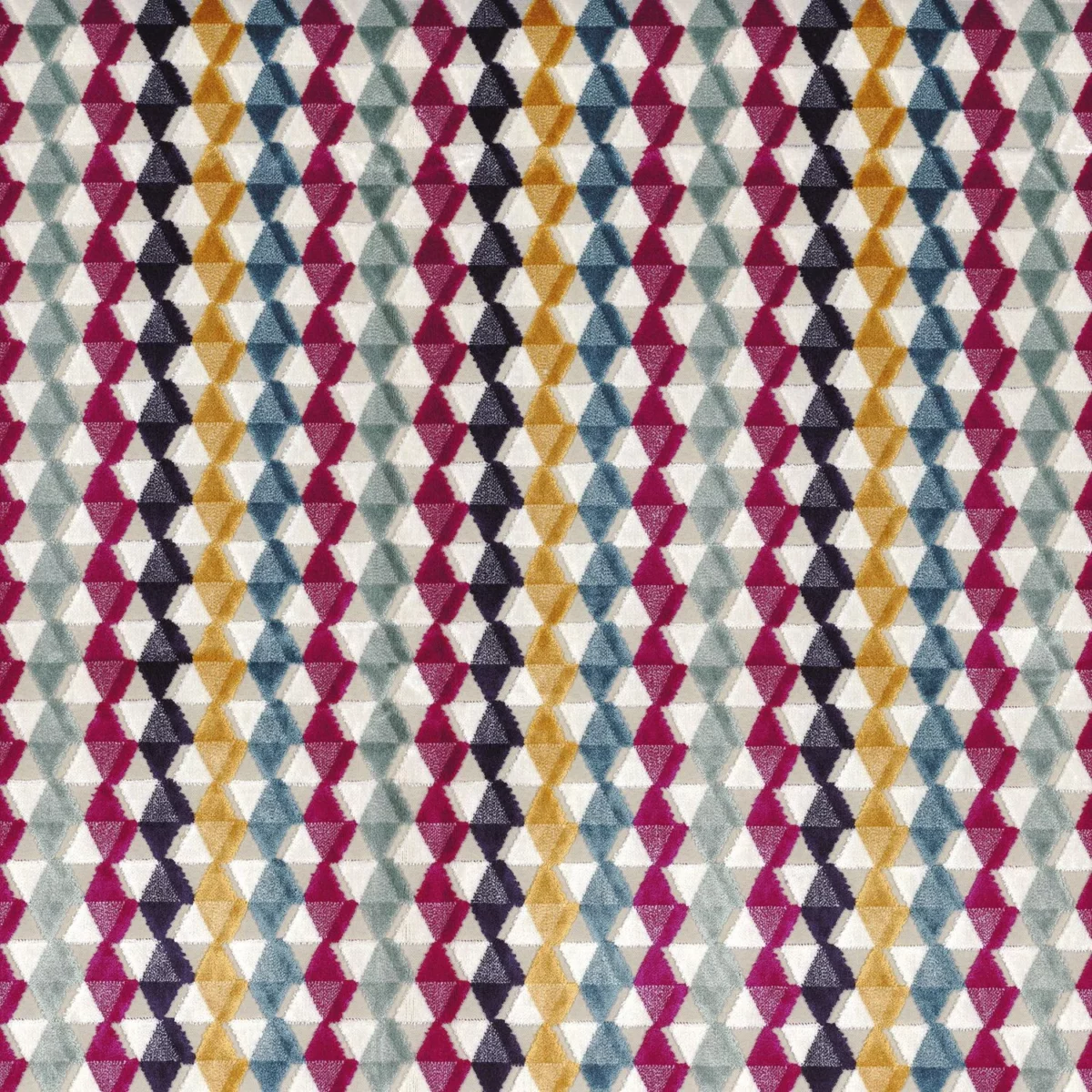 multicolour striped velvet-chenille fabric from Camengo