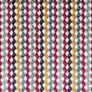 multicolour striped velvet-chenille fabric from Camengo