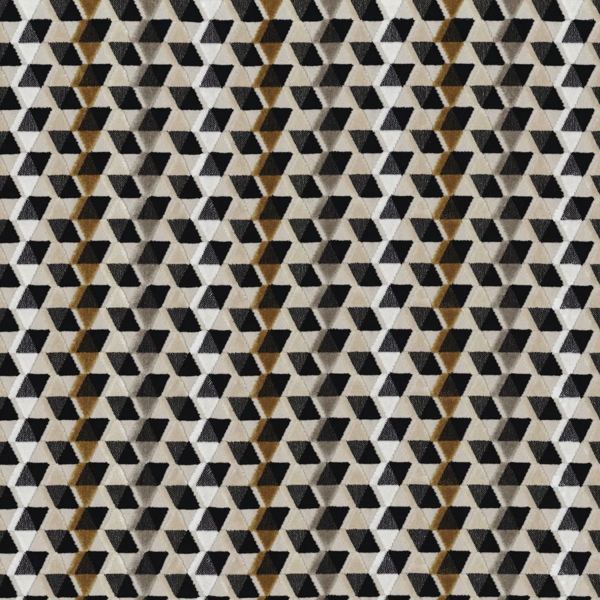 Arenal Fabric - Noir by black-grey striped velvet-chenille fabric from Camengo