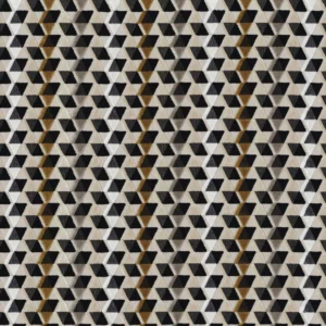 black-grey striped velvet-chenille fabric from Camengo