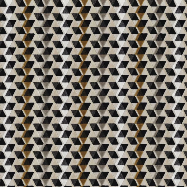 Arenal Fabric - Noir by black-grey striped velvet-chenille fabric from Camengo