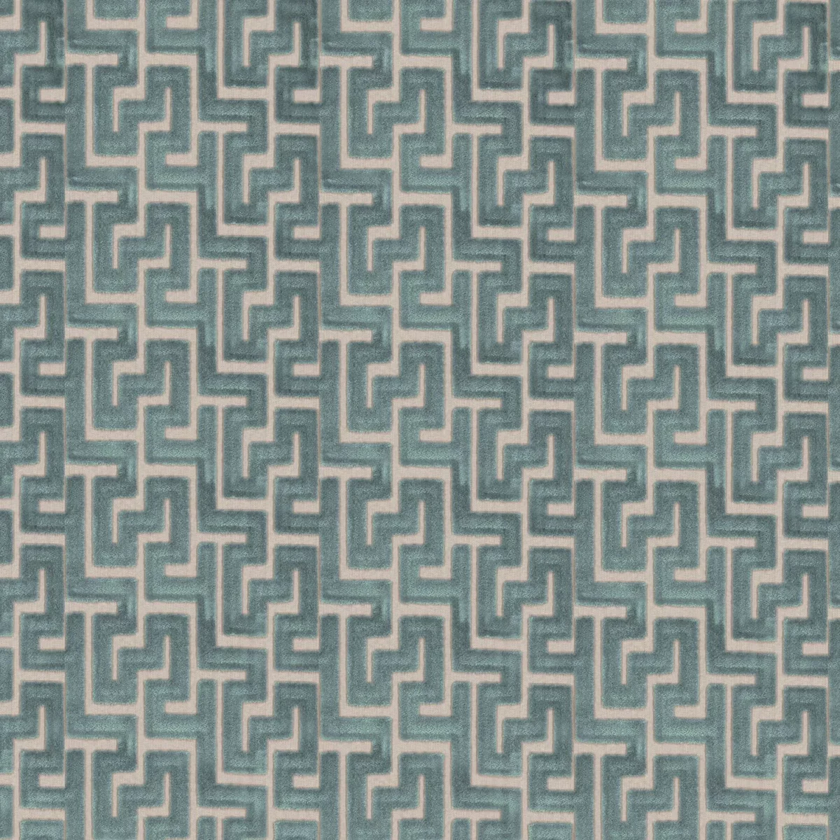 Biscaya Fabric - Celadon by blue geometric velvet-chenille fabric from Camengo