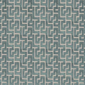 blue geometric velvet-chenille fabric from Camengo