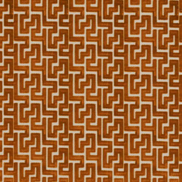 Biscaya Fabric - Cuivre by yellow geometric velvet-chenille fabric from Camengo