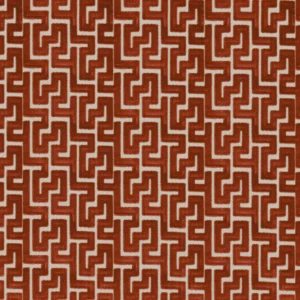 orange geometric velvet-chenille fabric from Camengo
