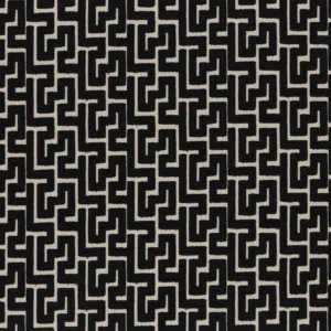 black-grey geometric velvet-chenille fabric from Camengo