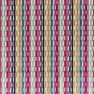 multicolour striped velvet-chenille fabric from Camengo