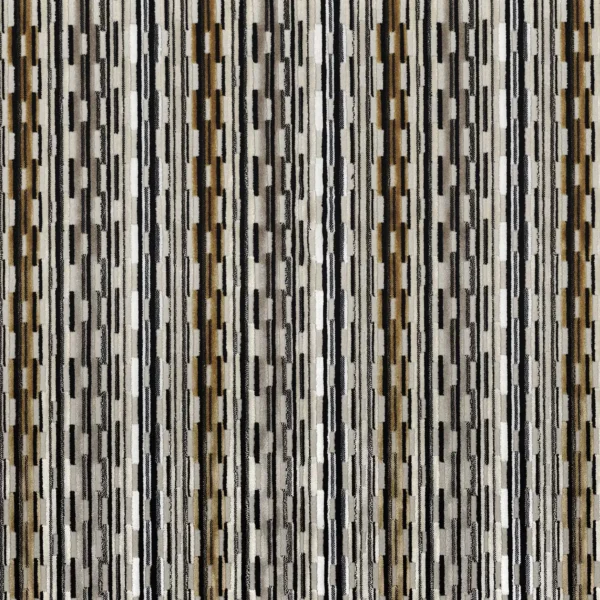 Lekeitio Fabric - Noir by brown striped velvet-chenille fabric from Camengo